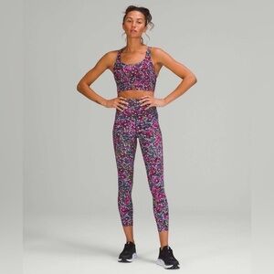 Lululemon Base Pace High-Rise Running Tight 25" Floral Electric Multi Size 8